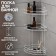 Bathroom shelf is an angular 3-tier, 23 × 58.5 cm, white color