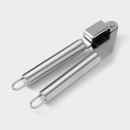 Press for garlic shares "metallic", 19.5 cm, silver color-3