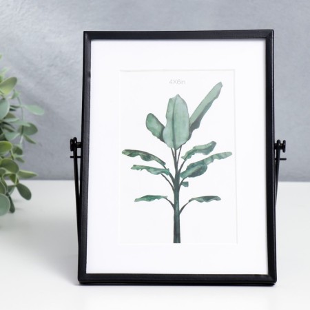Photo frame Metal in 1 photo 10x15 cm "Loft. Strict lines" black 20x15 cm