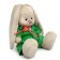Soft toy "Bunny Mi", in a green overalls, 18 cm
