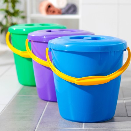 A bucket with a lid and a measured scale, with a thickened wall, 10 l, color mix-3