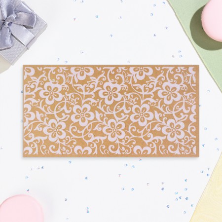 Money envelope "Universal" white flowers, 19 x 10 cm-1