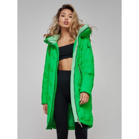 Coat insulated winter female, size 42, green color-18