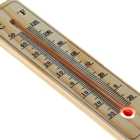 The thermometer is street, alcohol, wood,-2