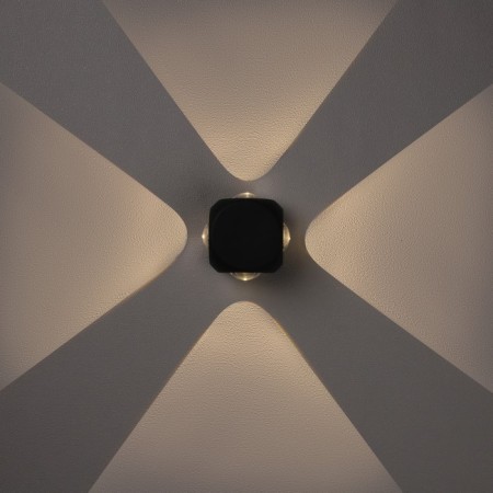 Facade lamp “Cube”, FSD-014, 4 W, 3000K, 2 rays, IP65, 220 V, metal, black-1