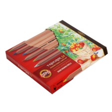 Thickened pencils Triocolor, 24 colors, three -sided