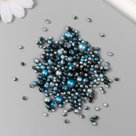 Decor for creativity plastic "Round. Gradent. Blue mermaid" D = 3-8mm, set 10 grams
