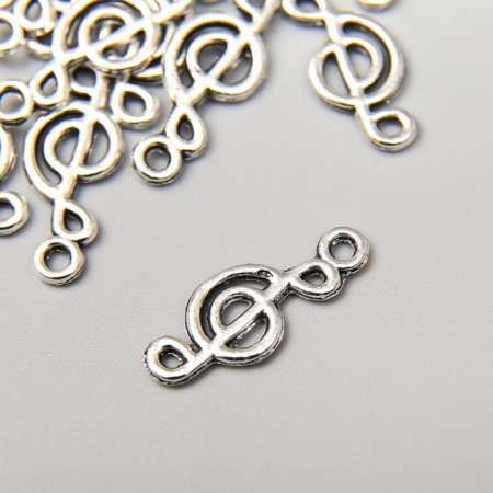 Decor Metal for creativity "Violin key" silver 1.8x0.7 cm