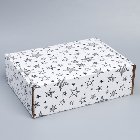 Box Gift team, packaging, “stars”, white, 27 x 21 x 9 cm-2
