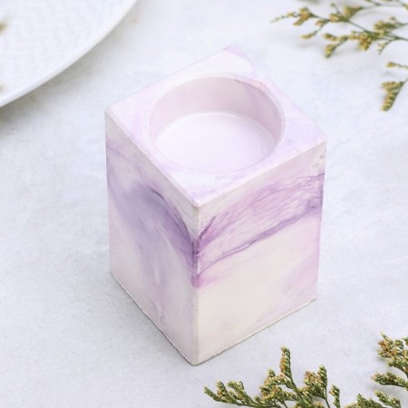Square Square from gypsum, 5x8cm, marble with purple strips-1