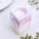 Square Square from gypsum, 5x8cm, marble with purple strips