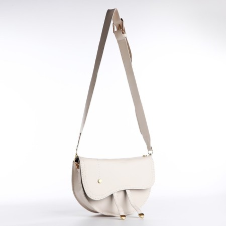 Bag Women's saddle on the shoulder, lightning department, 21x16.5x6.5 cm, white color-3