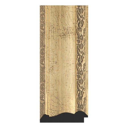 Mirror in a baguette frame, aged silver with an ornament of 120 mm, 63x63 cm-2