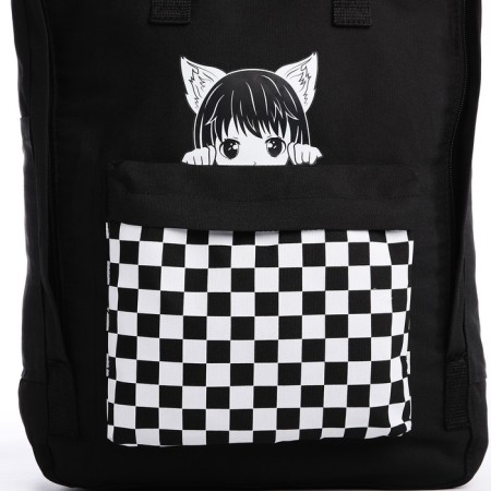 Backpack school textile Anime Girl, 38x27x13 cm, black color-4