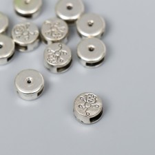 Бусина для творчества металл "Нарисованный мальчик" кружок серебро G093B744 0,9х0,9 см
