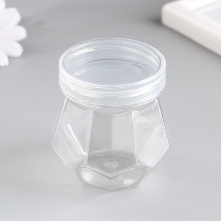Bank for scrapbooking plastic "Glass" 130 ml 7x7x6.2 cm
