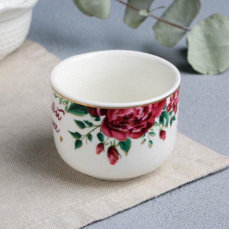 Coffee pair of ceramics "cute grandmother", 140 ml, white color-3