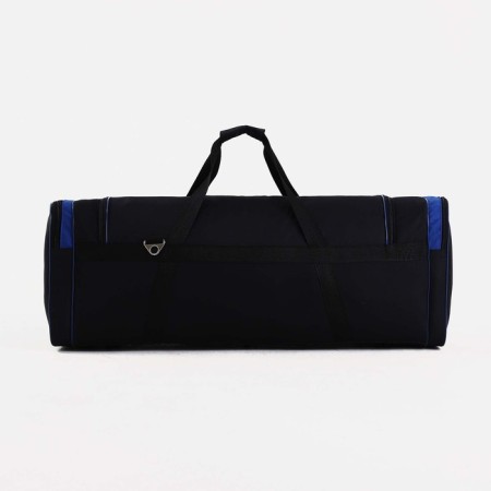 Road bag with lightning, 3 outer pockets, long belt, black/blue color-1