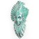 Panel "Mask 1" turquoise with silver, 30cm