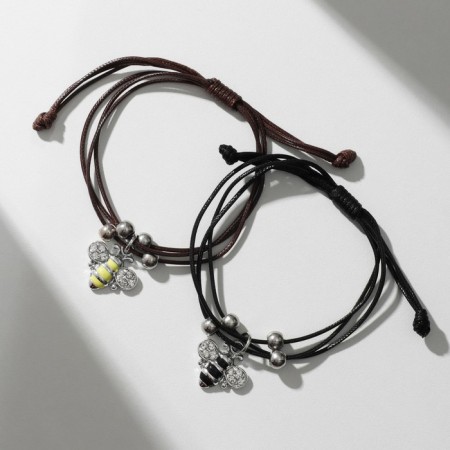 Bracelets "Demetrons" bees, black-brown color, l = 12.5 cm-3