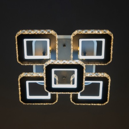 Luer with PDU "Mia" 5XLED 150W 3000-6000K RGB black 38x38x14cm-3