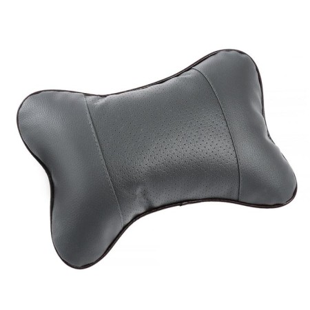Car bone pillow, on the headrest, eco -leather, 18 × 25 cm, gray-1