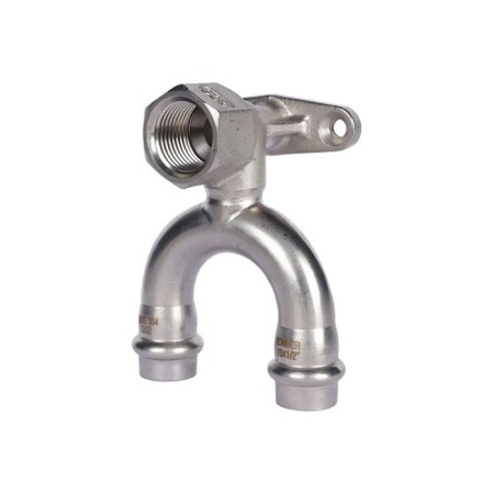 Wall-wall square Rommer RSS-0012-001512, VPR-BR, D = 15 mm x 1/2 ", Passing, with fortifications, press