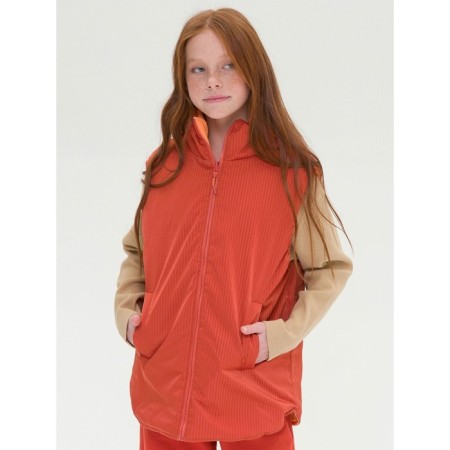 Vest for girls, height 134 cm, orange color-7