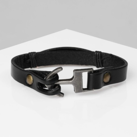 Male “Wing” bracelet, brown color with black silver, 21 cm-1