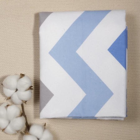 Flanel zigzag diamond, size 75x120 cm, blue, 170 g/m, cotton 100%