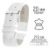 Watch strap, female, 20 mm, chopper 90 mm, larynx 125 mm, nat. Kozha, white, elongated