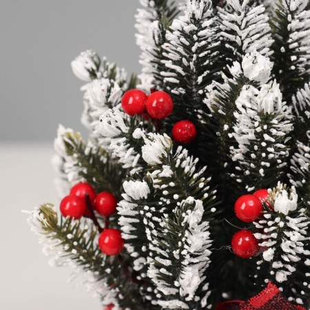 Christmas tree decor "snowy, with berries, in the bag" 17x10 cm-1