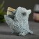 Figure "Owl with books" gray-blue 10x6x6cm