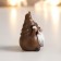 Souvenir Polystone "Grandfather Frost in a cap with golden peas/hearts" Cinnamon 4.6x3x3 cm