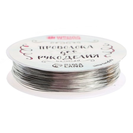Wire for beadwork d = 0.5 mm, length 30 m, silver color-2