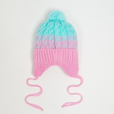 Hat for girls, pink/blue color, size 44-47 cm-2