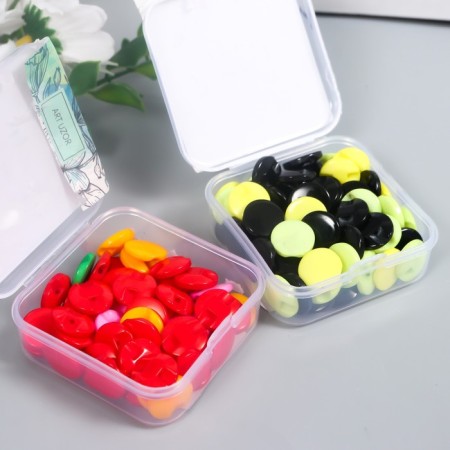 Buttons plastic on the midnight "Bulk multicolor" 1.3x1.3 cm set 50 pcs 2x5x5.5 cm-3