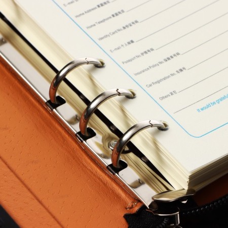 Organizer on the rings A6, 96 sheets in a ruler, on a zipper from 3 sides, leatherette, mix-21