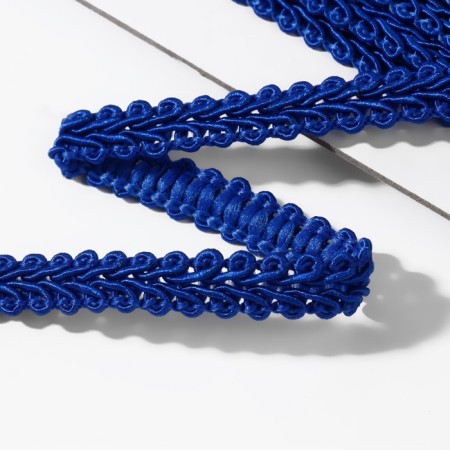 Decorative braid "Chanel", 8 mm, 10 ± 1 m, blue color-1