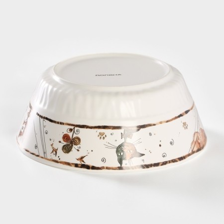 Porcelain salad-bearing “Aristocrats cats”, 1 l, d = 18 cm, white color-2