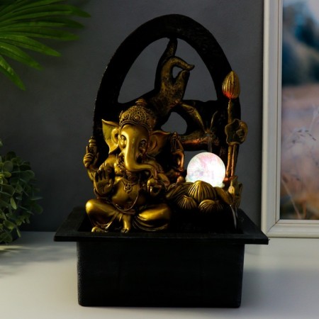 The desktop fountain from the Golden Ganesh network, hand with lotuses "gold 35x25x20 cm-6