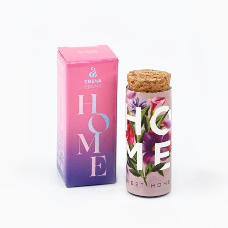 Candle in the “Home” flask, lavender, height 8 cm-2