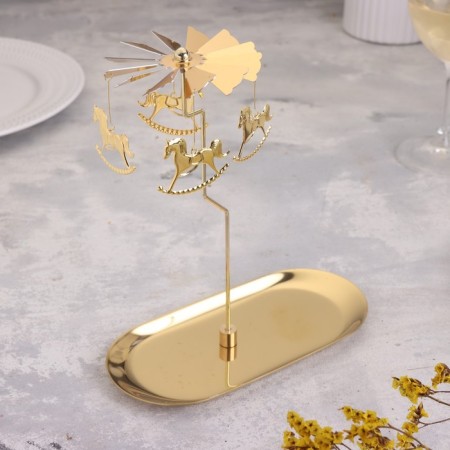 Carousel Carousel Summary, Gold, Metal, 8.5 x 18 cm-1