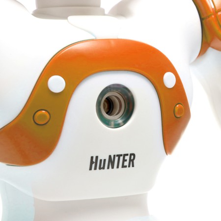 Hunter robot, radio -controlled, light and sound effects, works on the battery, color orange color-5