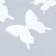 Magnet Plastic "Butterfly Double Wings" White Set 12 pcs