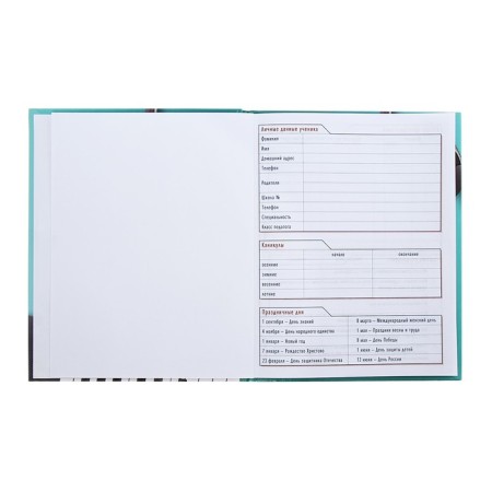 Diary for the music school "Musical pause", cover coated cardboard, two -tone block, 48 sheets-4