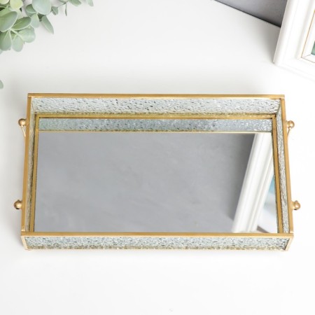 Standing interior glass with a mirror rectangular "Drops on the window" with handles 5x14x24 cm-1