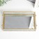 Standing interior glass with a mirror rectangular "Drops on the window" with handles 5x14x24 cm