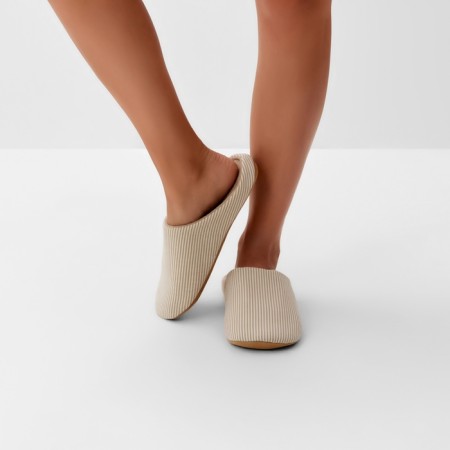 Women's slippers, eco size 40-41, color beige strip-4