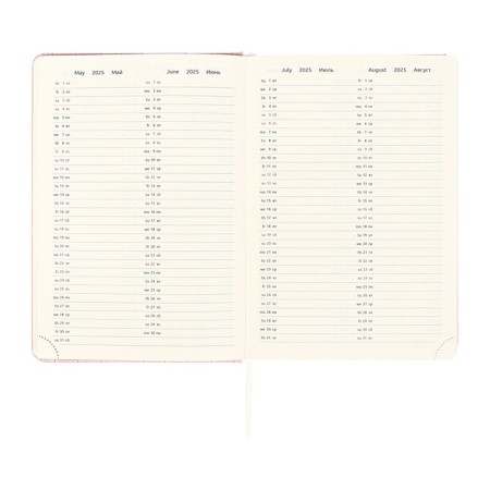 Dated diary 2025 A5 168 sheets, Devente.Barbara, a solid cover to leatherette with foam, praise, perforation, lies, block 70, pink-11